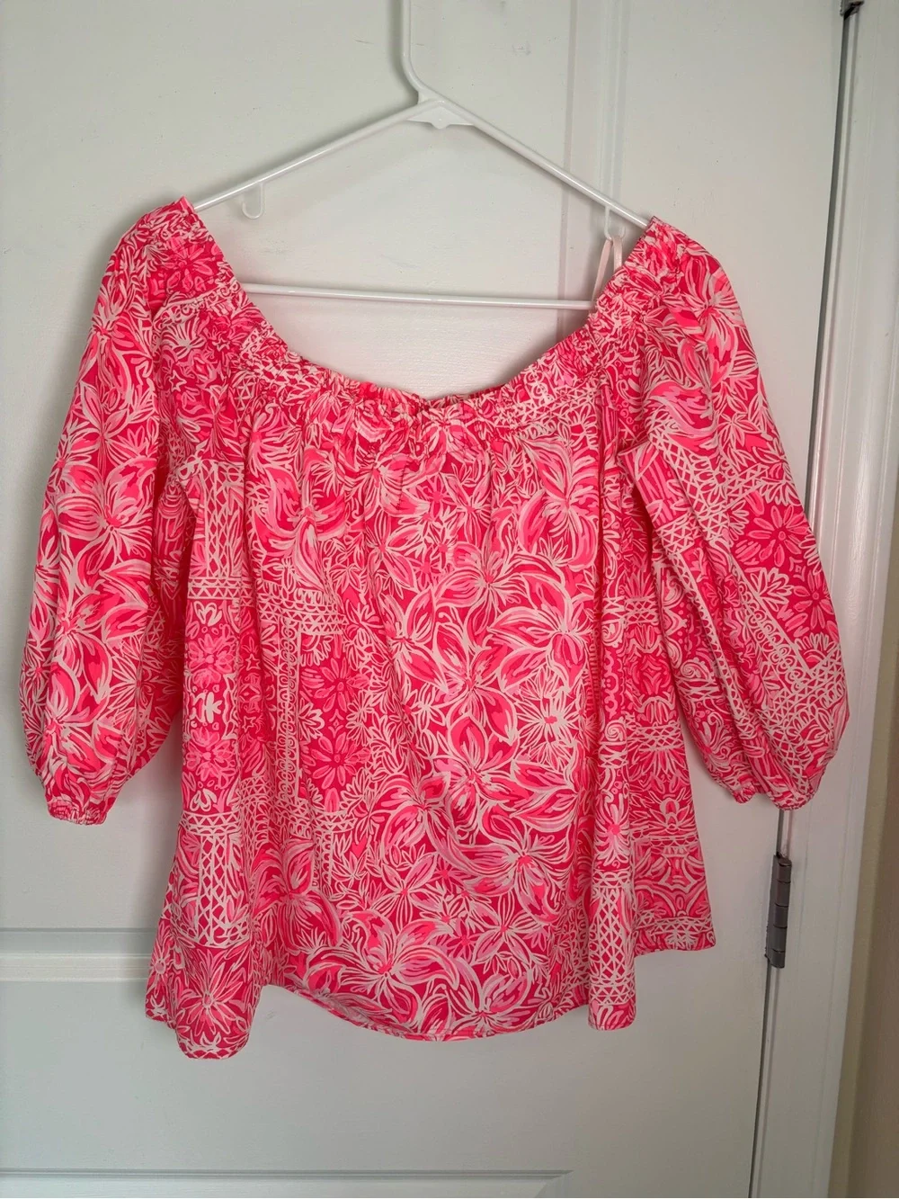 Lilly Pulitzer Women’s Winifred Top Pink Floral Print Size XL